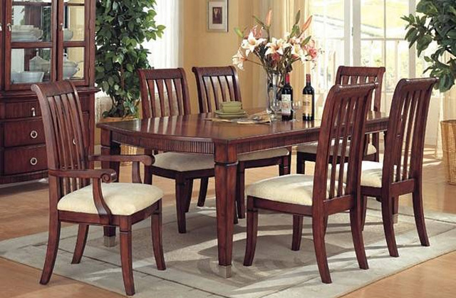 clean wood dining room table