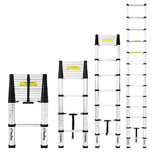 Ohuhu 12.5 FT Aluminum Telescopic Extension Ladder