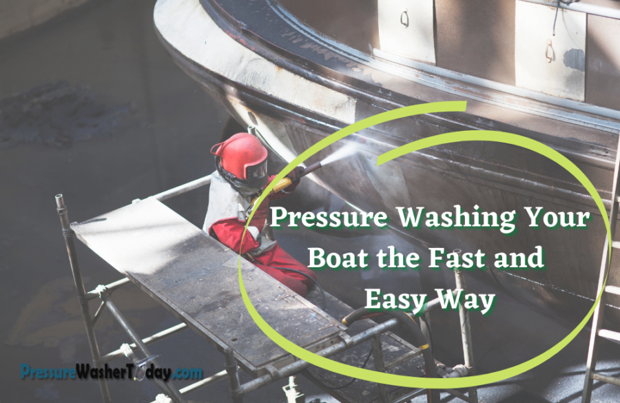 pressure washing boat